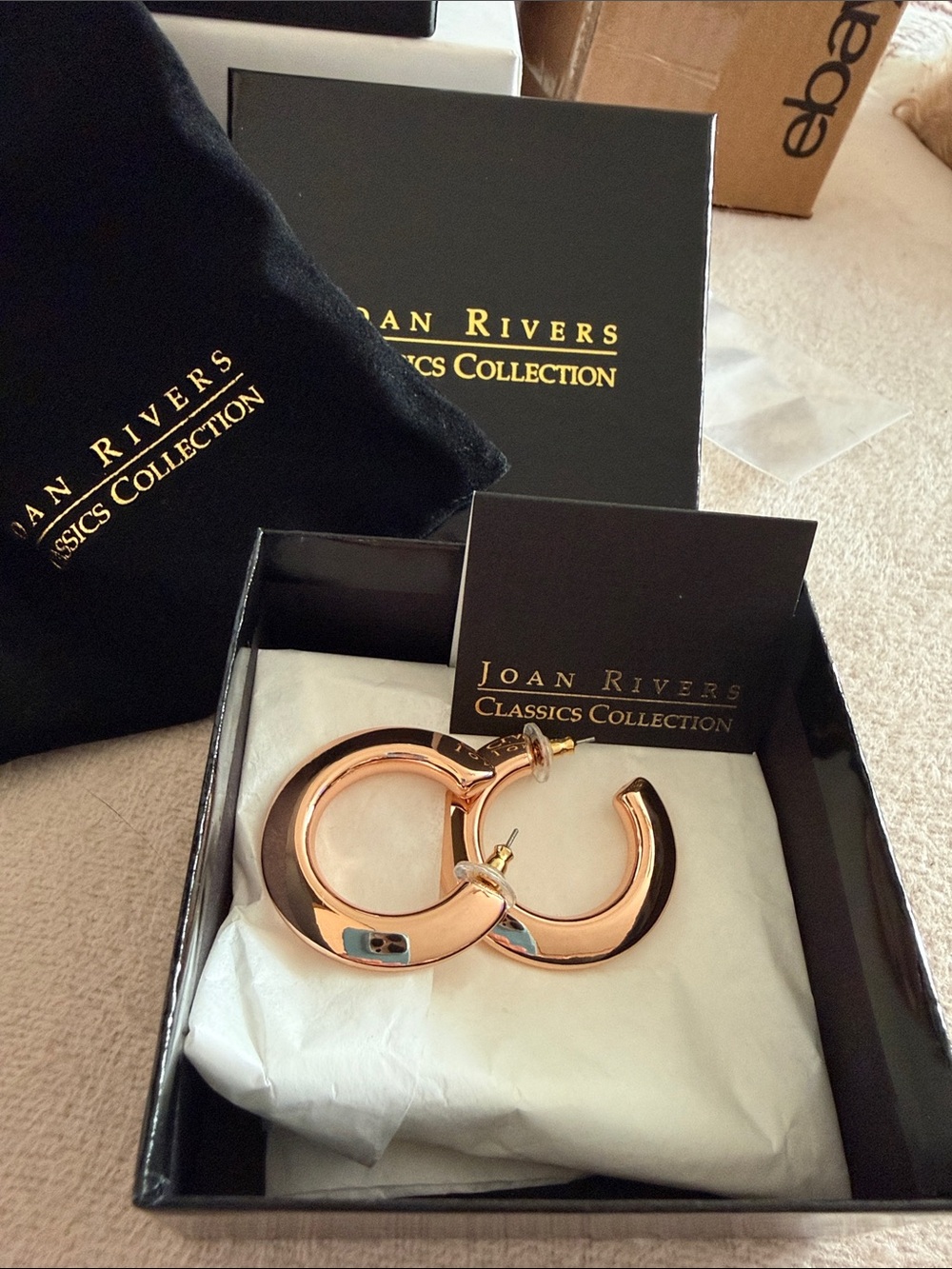 Joan Rivers Rose Gold Chunky Hoop Earrings